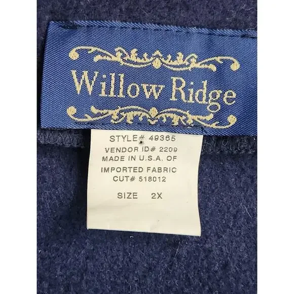Willow Ridge Cardigan Women's Sz 2x Button up Front Pockets Autumn Leaves  VTG - Picture 6 of 8